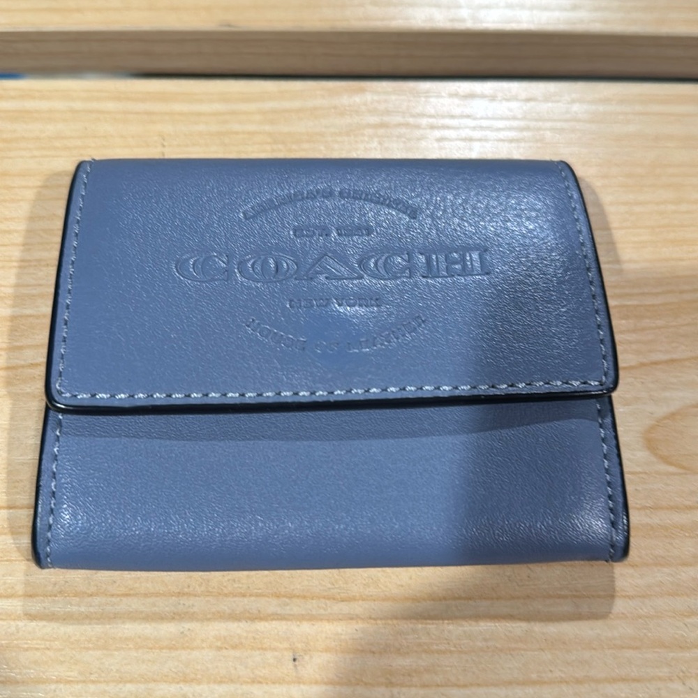 Up for sale is a Blue Leather Coach Card Case.